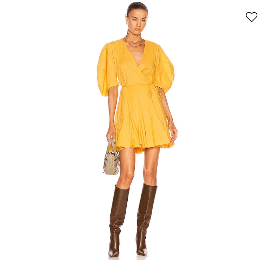 Rhode Claudine Dress in Mustard